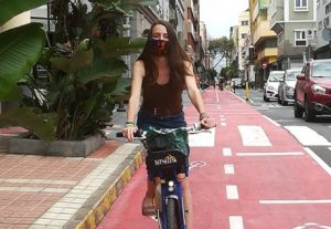 IreneCaro en Bici, Dia de la Mujer. Canarias